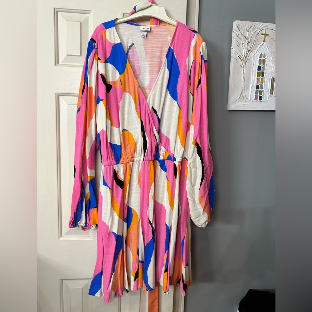 Multi color knee length dress. Wore twice